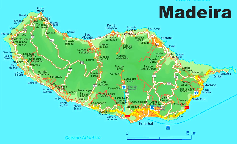 Mapa Ilha da Madeira 